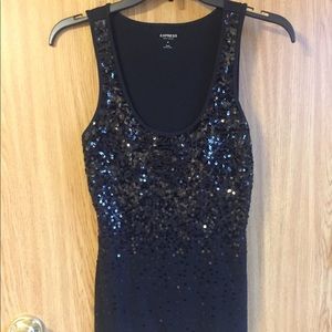 Express Black Sequined Tank sz M